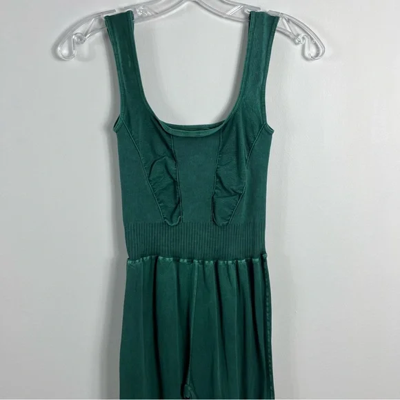Free People Good Karma Flared Onsie Jumpsuit Size M/L Ivy Green - Picture 4 of 8
